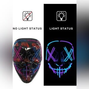 Halloween!! LED Light Up Mask with Multicolor Design